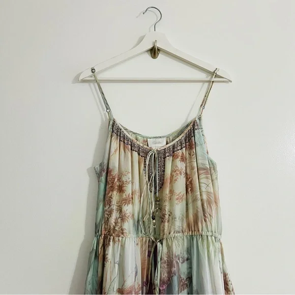 Camilla Electron Libre Silk Maxi Dress Front Tie Detail Boho Luxury Print XL - Picture 3 of 11